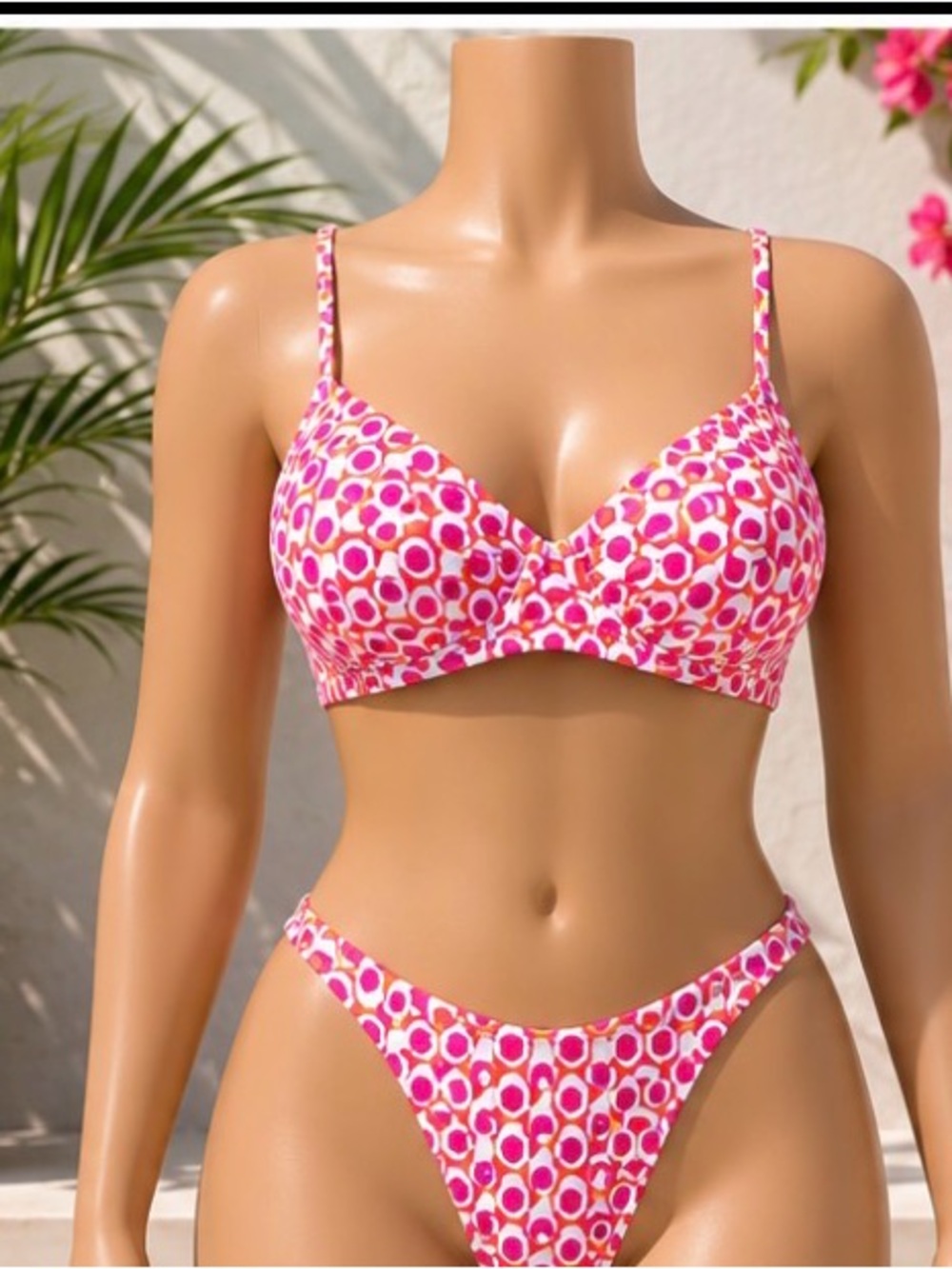 Women’s Pink Printed Bikini Set - Stylish Swimwear